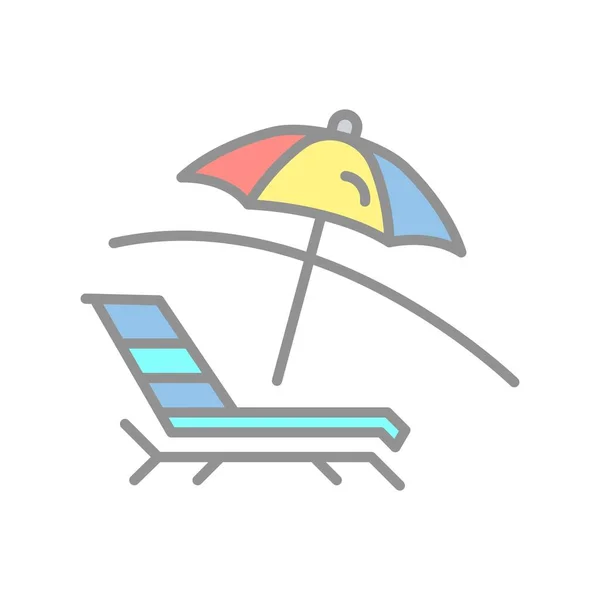 Deck Chair Filled Light Vector Icon Desig — Stock Vector