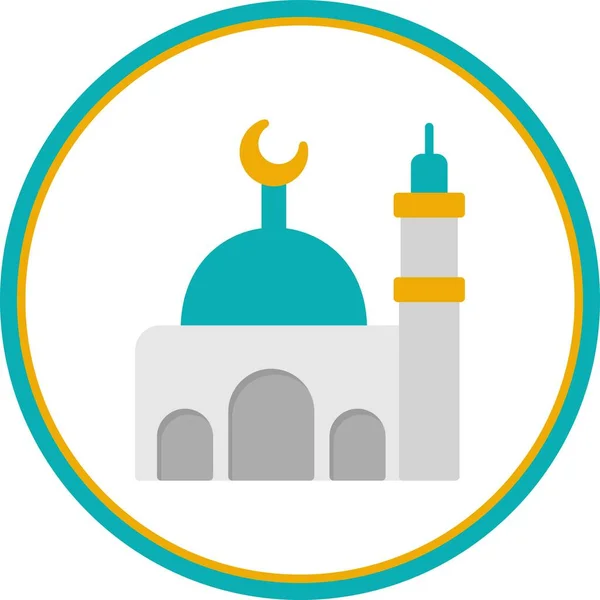 Мечеть Flat Circle Vector Icon Desig — стоковий вектор