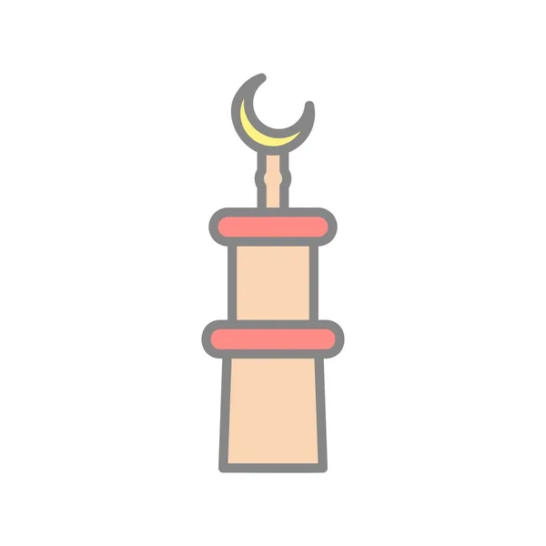 Minaret Doldurulmuş Işık Vektörü Simgesi Tasarımı — Stok Vektör