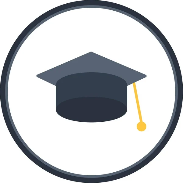 Graduação Flat Circle Vector Ícone Desig — Vetor de Stock