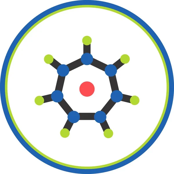 Vector Círculo Plano Molecular Icon Desig — Vector de stock