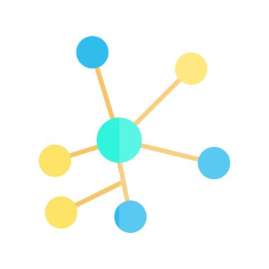 Kimyasal Bağ Düz Işık Vektörü Simgesi Tasarımı