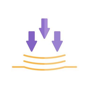 Basınç Gücü Düz Işık Vektörü Simgesi Tasarımı