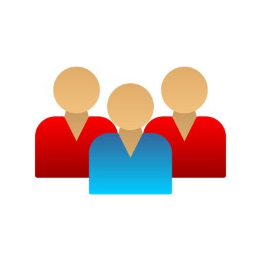 Gruplar Düz Gradyan Vektör Simgesi Tasarımı