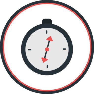 Pusula Düz Çember Vektör Simgesi Tasarımı