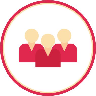 Gruplar Düz Çember Vektör Simgesi Tasarımı