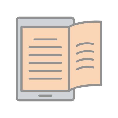 E-Kitap Doldurulmuş Işık Vektörü Simgesi Tasarımı