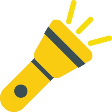 Flash Light Düz Vektör Simgesi Tasarımı