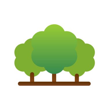 Orman Düz Gradyan Vektör Simgesi Tasarımı