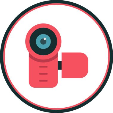 Video Kayıt Düz Çember Vektör Simgesi Tasarımı