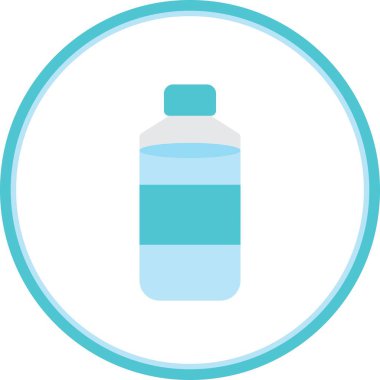 Su Şişesi Düz Çember Vektör Simgesi Tasarımı