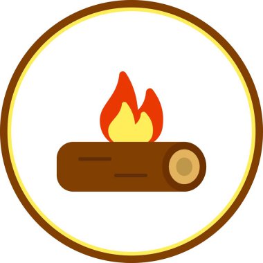 Kemik Ateşi Düz Çember Vektör Simgesi Tasarımı