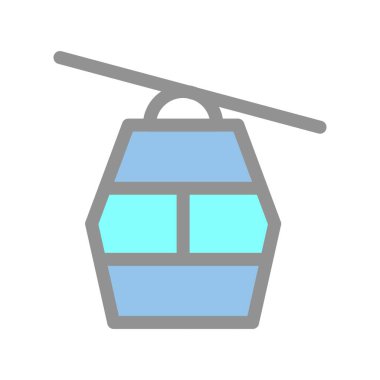 Cable Car Doldurulmuş Işık Vektörü Simgesi Tasarımı