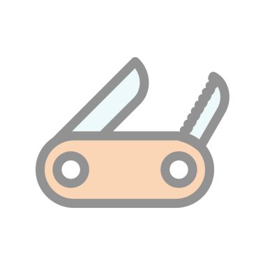 İsviçre Ordusu Bıçağı Işık Vektörü Simgesi Tasarımı Dolduruldu