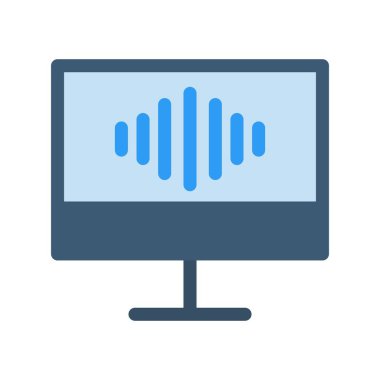 Ses Düz Vektör Simgesi Tasarımı