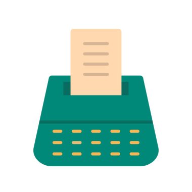 Daktilo Düz Vektör Simgesi Tasarımı