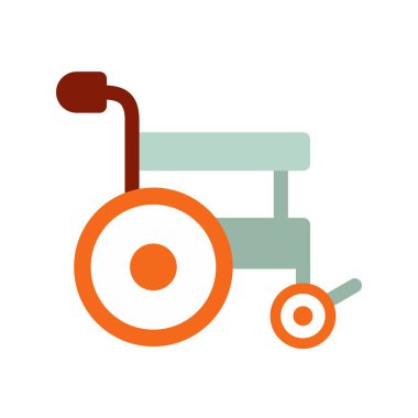 Tekerlekli sandalye Düz Vektör Simgesi Tasarımı