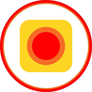 Acil Düğme Düz Çember Vektör Simgesi Tasarımı