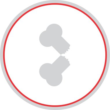 Kırık Kemik Düz Çember Vektör Simgesi Tasarımı