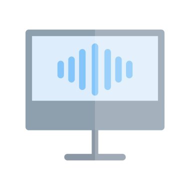 Ses Düz Işık Vektörü Simgesi Tasarımı