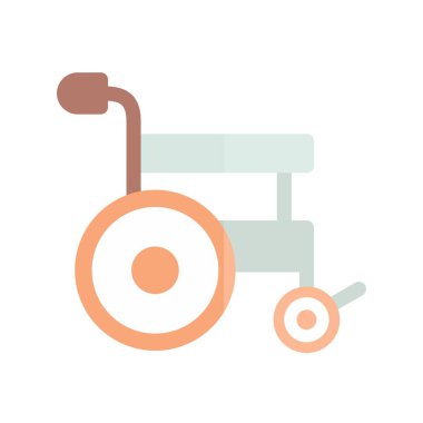 Tekerlekli sandalye Düz Işık Vektörü Simgesi Tasarımı