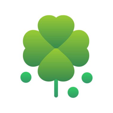 Clover Düz Gradyan Vektör Simgesi Tasarımı