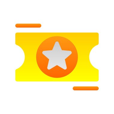 Bilet Düz Gradyan Vektör Simgesi Tasarımı