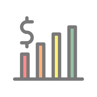 Çubuk Çizelgesi Doldurulmuş Işık Vektörü Simgesi Tasarımı