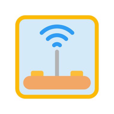 Wifi Düz Vektör Simgesi Tasarımı