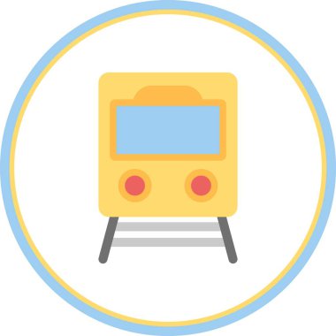 Tren Düz Çember Vektör Simgesi Tasarımı