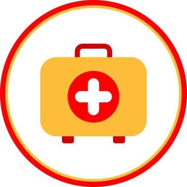 İlk Yardım Kit Düz Çember Vektör Simgesi Tasarımı