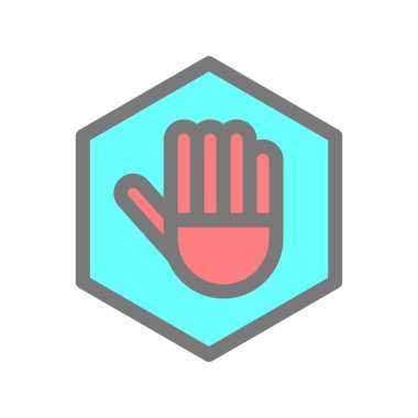 Doldurulmuş Işık Vektörü Simgesi Tasarımı Durdur