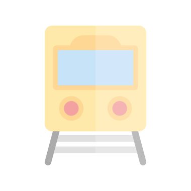 Tren Düz Işık Vektörü Simgesi Tasarımı