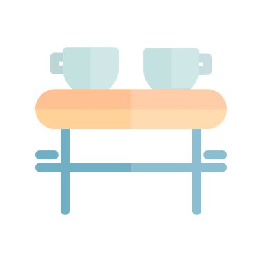 Dinlenme Alanı Düz Işık Vektörü Simgesi Tasarımı