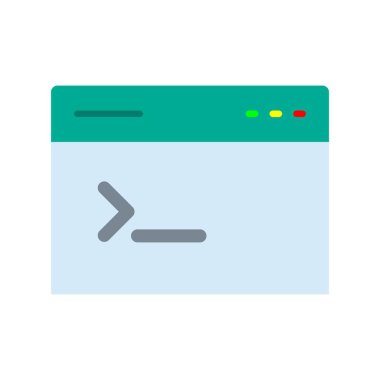 Ssh Düz Vektör Simgesi Tasarımı