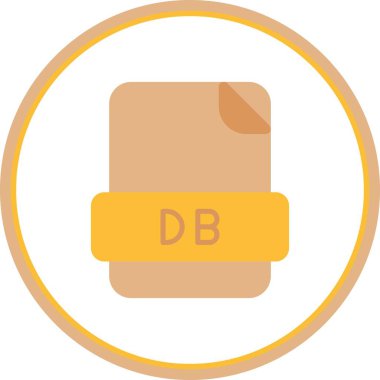 Db Dosyası Düz Çember Vektör Simgesi Tasarımı