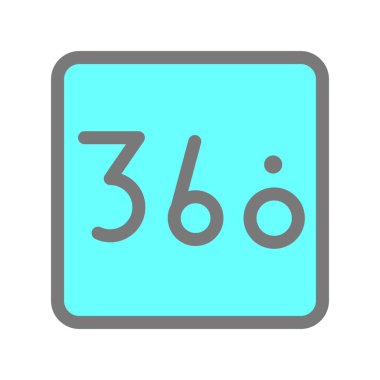 Sanal Tur Dolu Işık Vektörü Simgesi Tasarımı