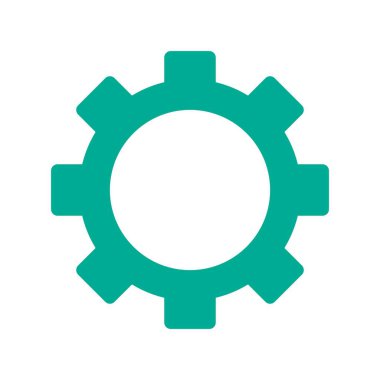 Gear Düz Vektör Simgesi Tasarımı