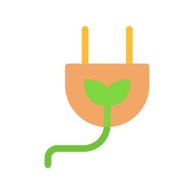 Sürdürülebilir Enerji Düz Vektör Simgesi Tasarımı