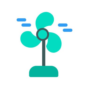 Rüzgâr Gücü Düz Vektör Simgesi Tasarımı