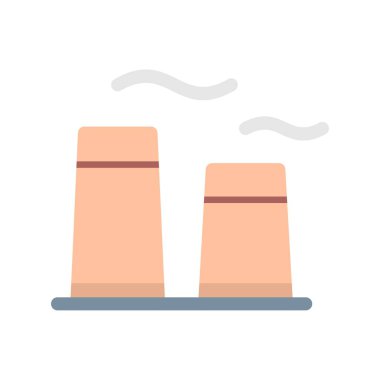 Yeşil Fabrika Düz Vektör Simgesi Tasarımı