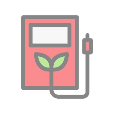 Eko Yakıt Doldurulmuş Işık Vektörü Simgesi Tasarımı