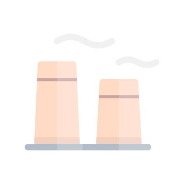 Yeşil Fabrika Düz Işık Vektörü Simgesi Tasarımı