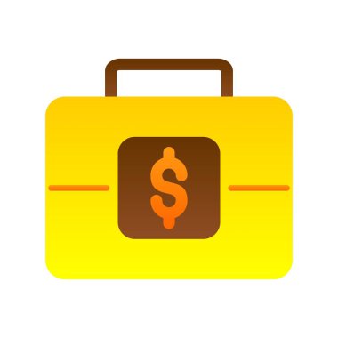 Evrak Çantası Düz Gradyan Vektör Simgesi Tasarımı