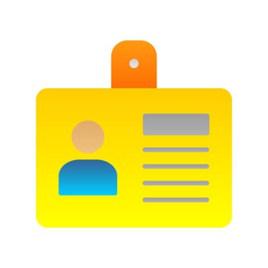 Kimlik kartı Düz Gradyan Vektör Simgesi Tasarımı