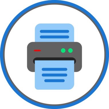 Yazıcı Düz Çember Vektör Simgesi Tasarımı