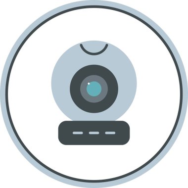 Webcam Düz Çember Vektör Simgesi Tasarımı
