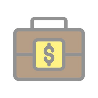 Evrak Çantası Doldurulmuş Işık Vektörü Simgesi Tasarımı