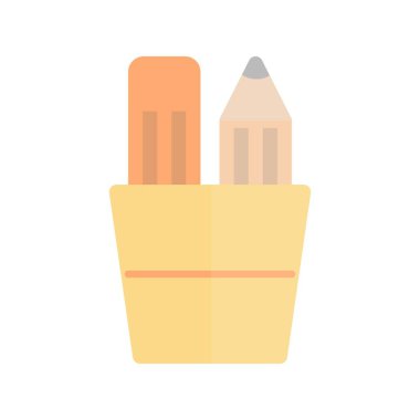 Kalemler Düz Işık Vektörü Simgesi Tasarımı