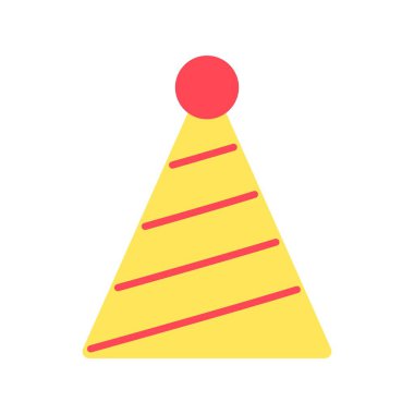 Parti Şapkası Düz Vektör Simgesi Tasarımı